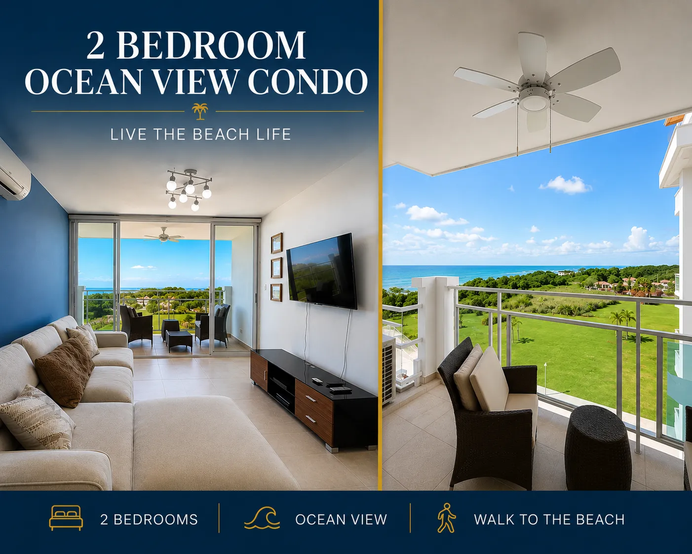 2-Bedroom Ocean View Condo Just a Short Walk from the Beach R-0265 - Image 1